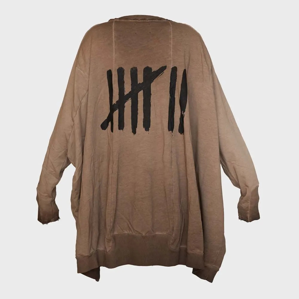 New Wide Long Sweat Light Chocolate Print