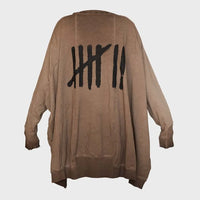 New Wide Long Sweat Light Chocolate Print