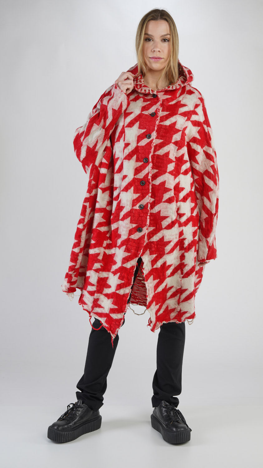 Houndstooth Droop Coat