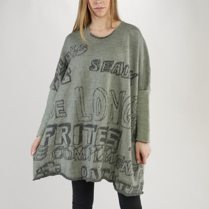 Frites Sage Graphic Tunic