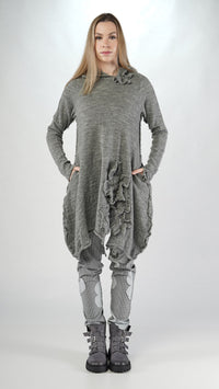 389 7007 Dark Grey Knitted Tunic Dress