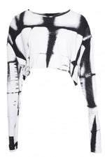 Cropped Top in B&W Print - 231.09.01