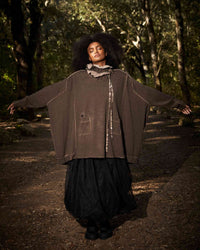 New Wide Long Sweat Light Chocolate Print