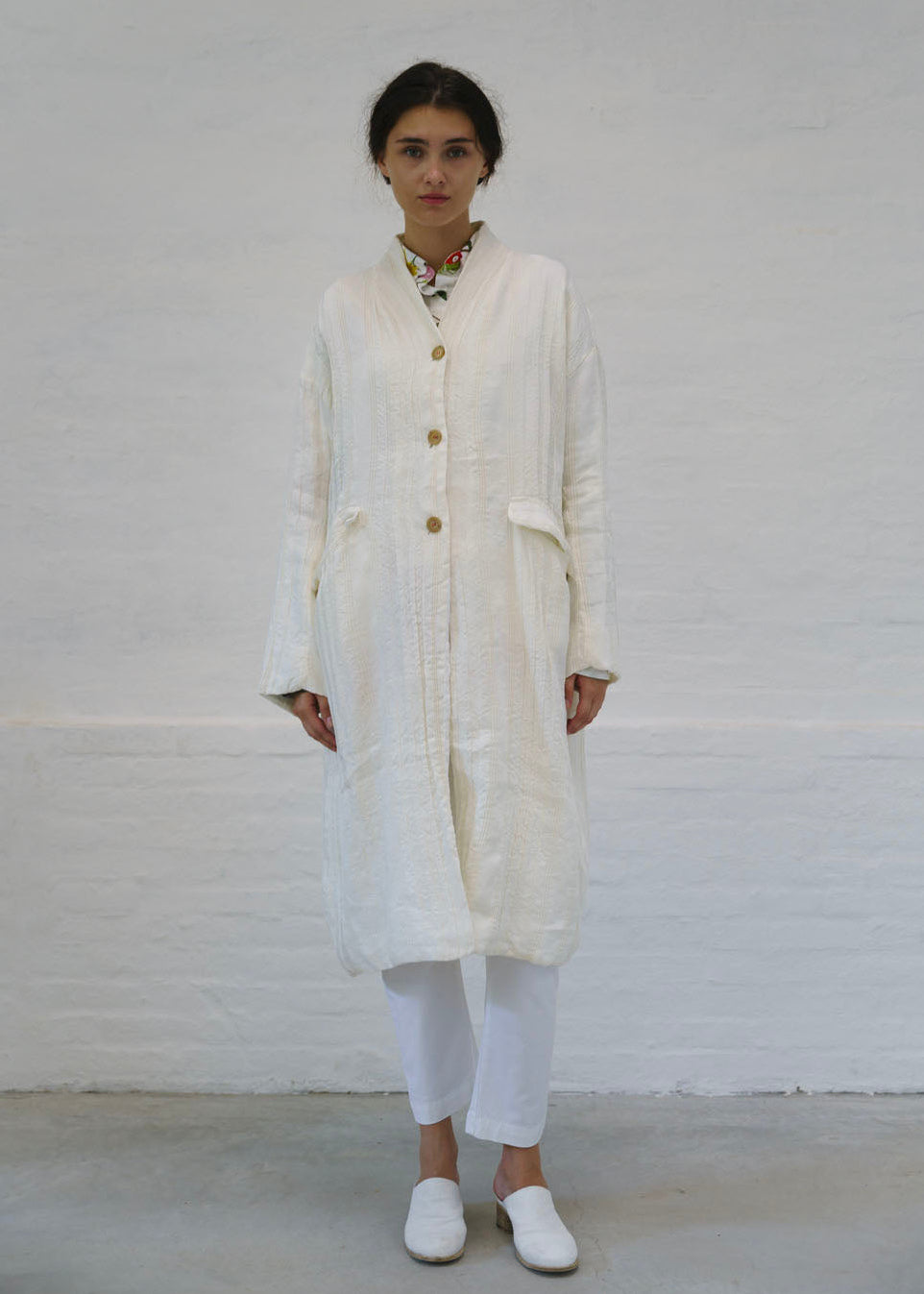 H+ HANNOH WESSEL ホワイト ロングコート 36 Hannoh Wessel - Corinne