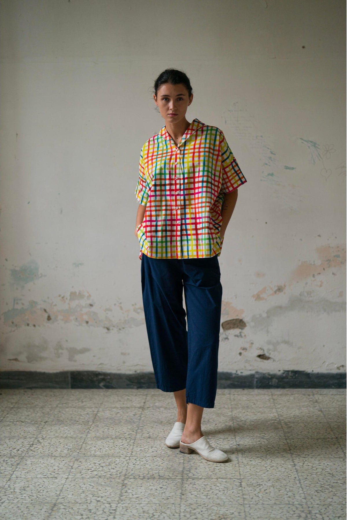 261153 Samantha Multi Color Check Shirt