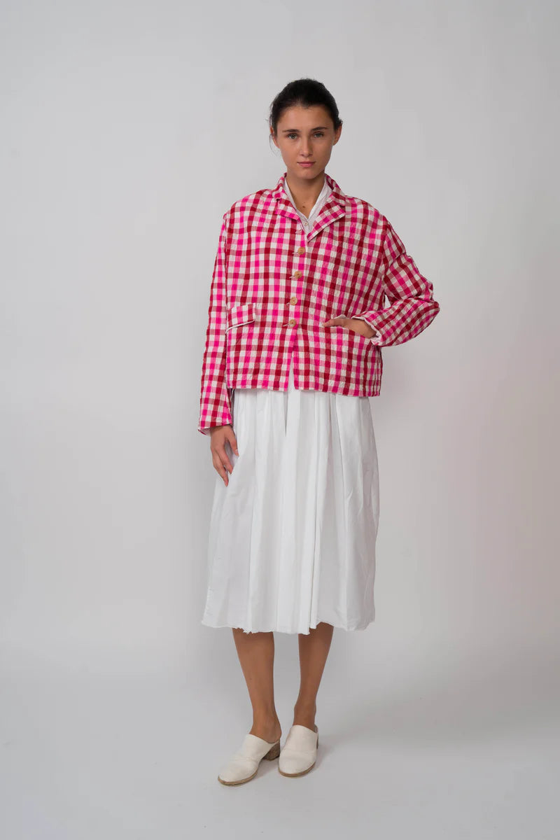 261126 Juliana Jacket Red Pink Check