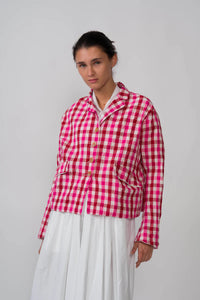 261126 Juliana Jacket Red Pink Check