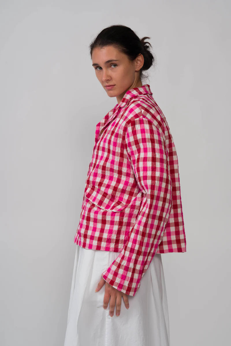 261126 Juliana Jacket Red Pink Check