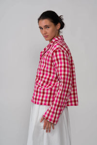 261126 Juliana Jacket Red Pink Check