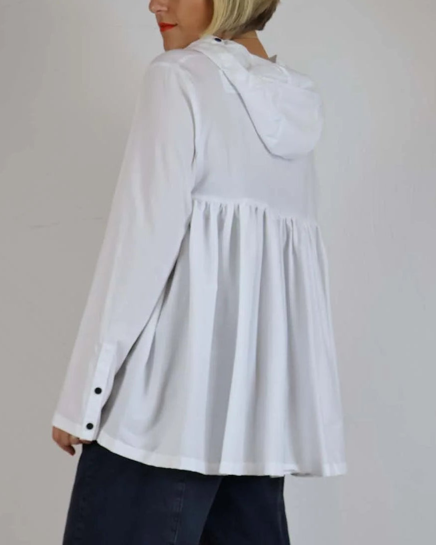 Pleated White Blouse