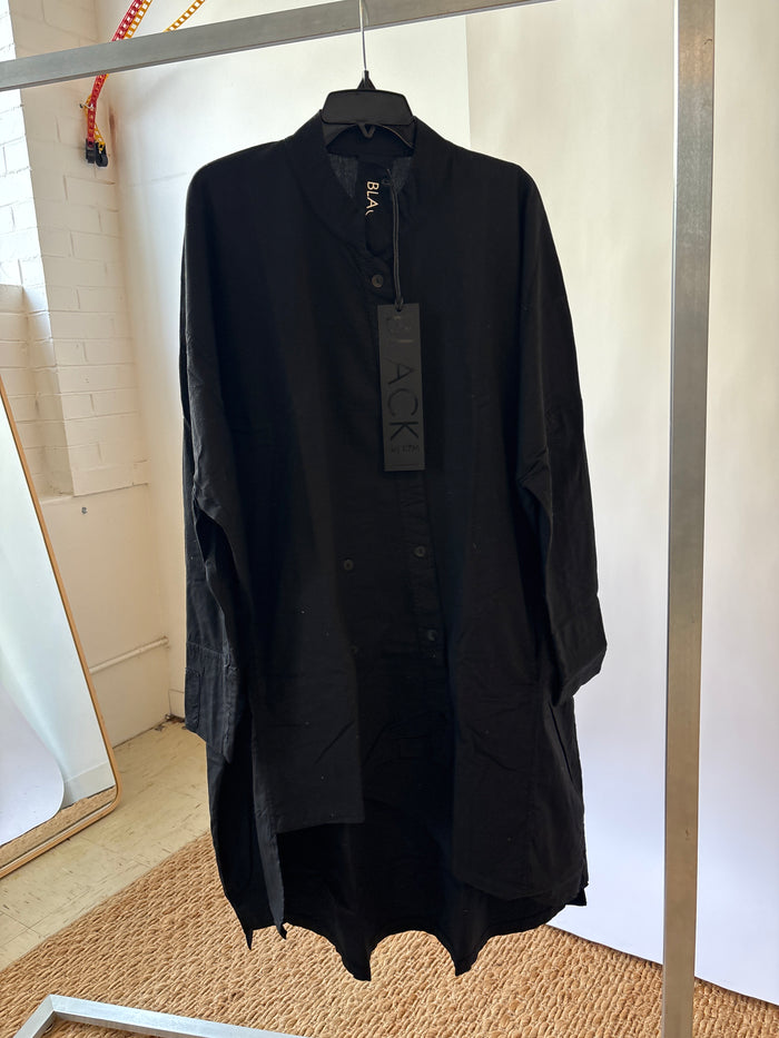 Long Blouse No Strings To Pull Or Buttons To Push- Black
