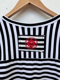 Casey Black White Stripe Cardigan