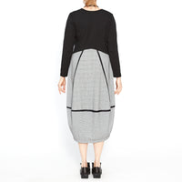 Archer Black & White Houndtooth Dress w/ Long Sleeves