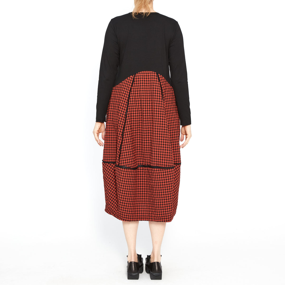 Archer Rouge Check Dress w/Long Sleeves