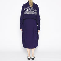 Navy Ivory Jacquard Cardigan