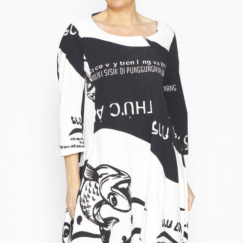 Black Ivory Print Dress