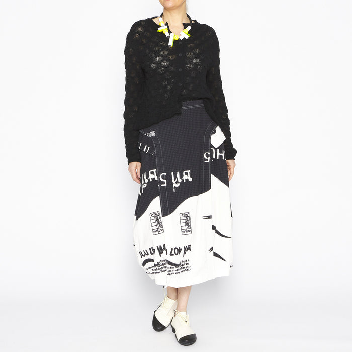 Black Ivory Print Skirt