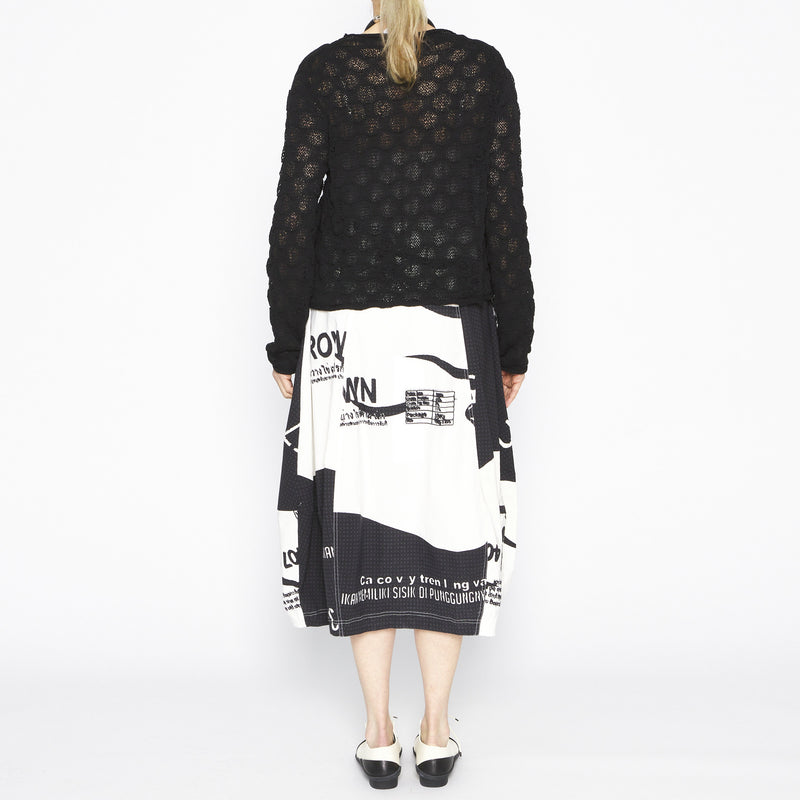 Black Ivory Print Skirt