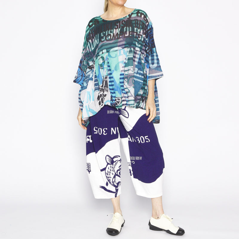 Colourful Print Gather Top