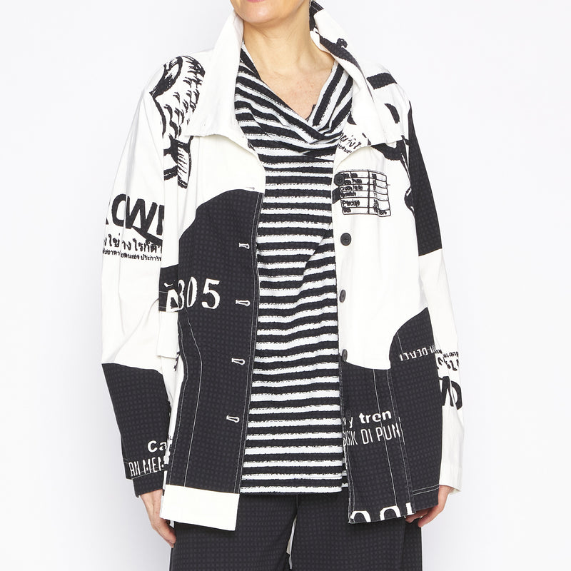 Black Striped Print T Shirt