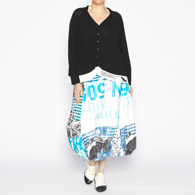 Black & Ivory Jacquard Cardigan