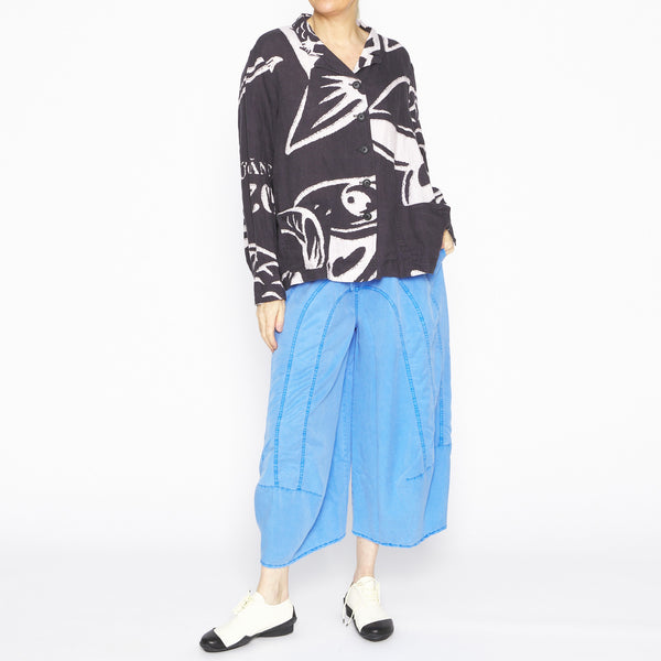 Linen Jacket w/ Black Print