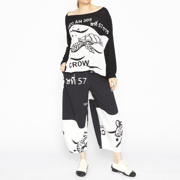 Pullover Black Ivory Jacquard