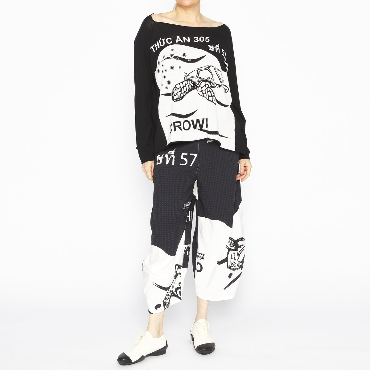 Pullover Black Ivory Jacquard