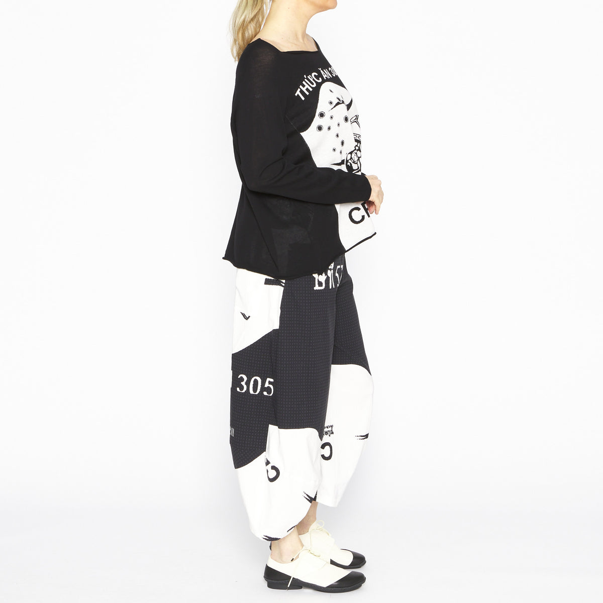 Pullover Black Ivory Jacquard