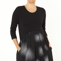 Archer Circle a Dot Dress w/ 3/4 Sleeves