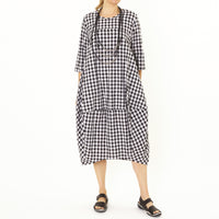 Frida Black & White Check Dress