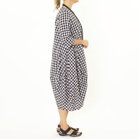 Frida Black & White Check Dress