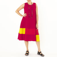 Onyx Red Linen Multi Dress