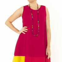 Onyx Red Linen Multi Dress