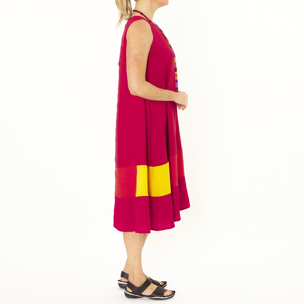 Onyx Red Linen Multi Dress