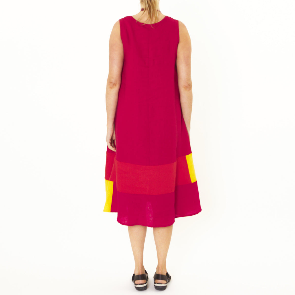 Onyx Red Linen Multi Dress