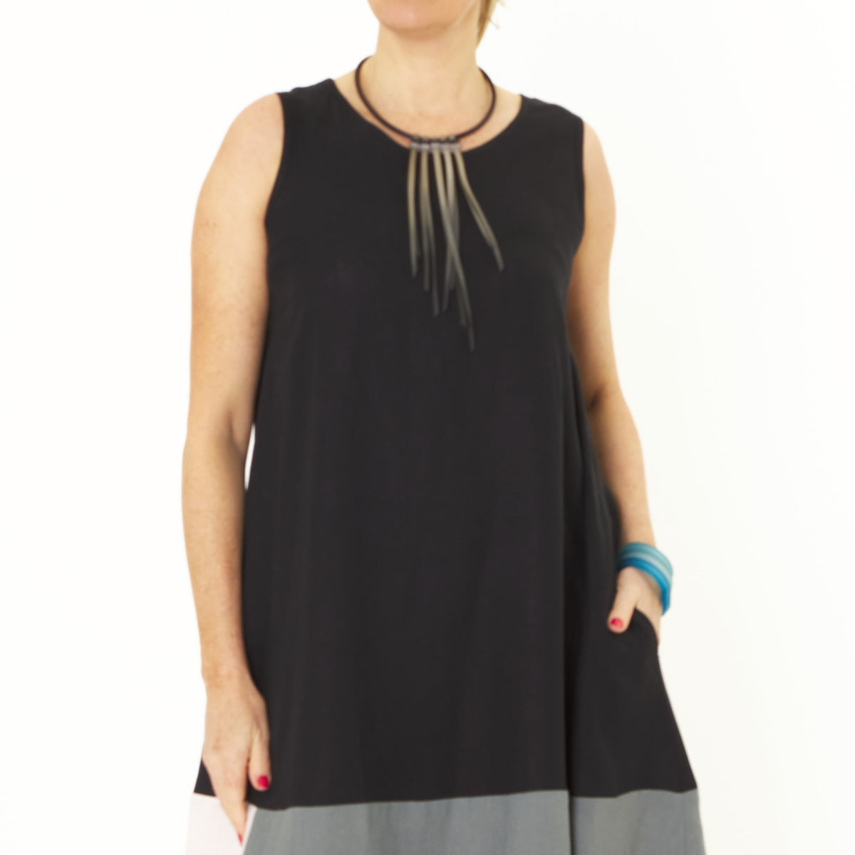 Onyx Black Linen Multi Dress