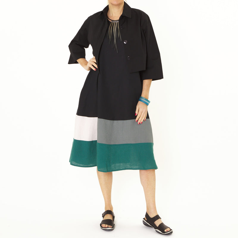 Onyx Black Linen Multi Dress