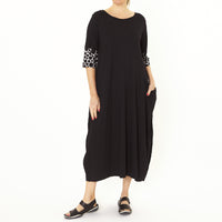 Black Pockets Dress with Spot