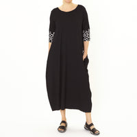 Black Pockets Dress with Spot