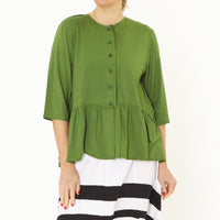 Button Green Jacket Top