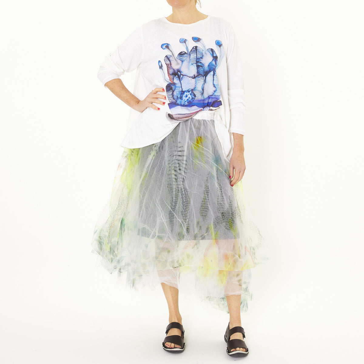 Gonna Tulle Stampa Skirt