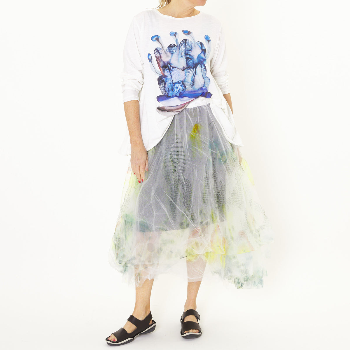 Gonna Tulle Stampa Skirt