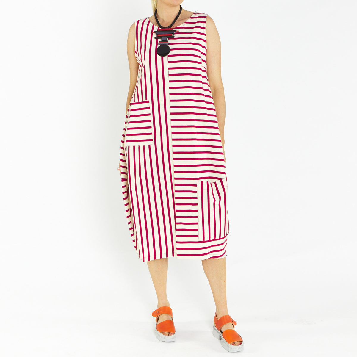 Bop Cherry Ivory Stripe Dress