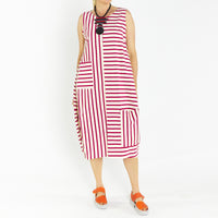 Bop Cherry Ivory Stripe Dress