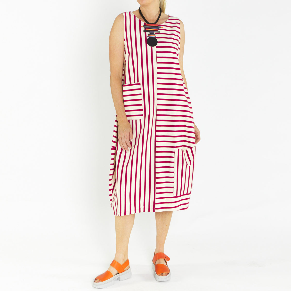 Bop Cherry Ivory Stripe Dress