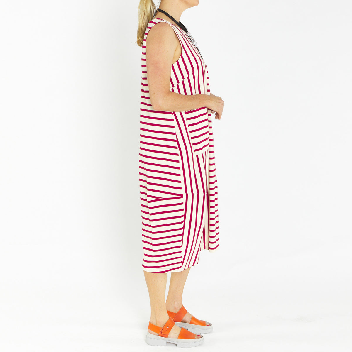 Bop Cherry Ivory Stripe Dress