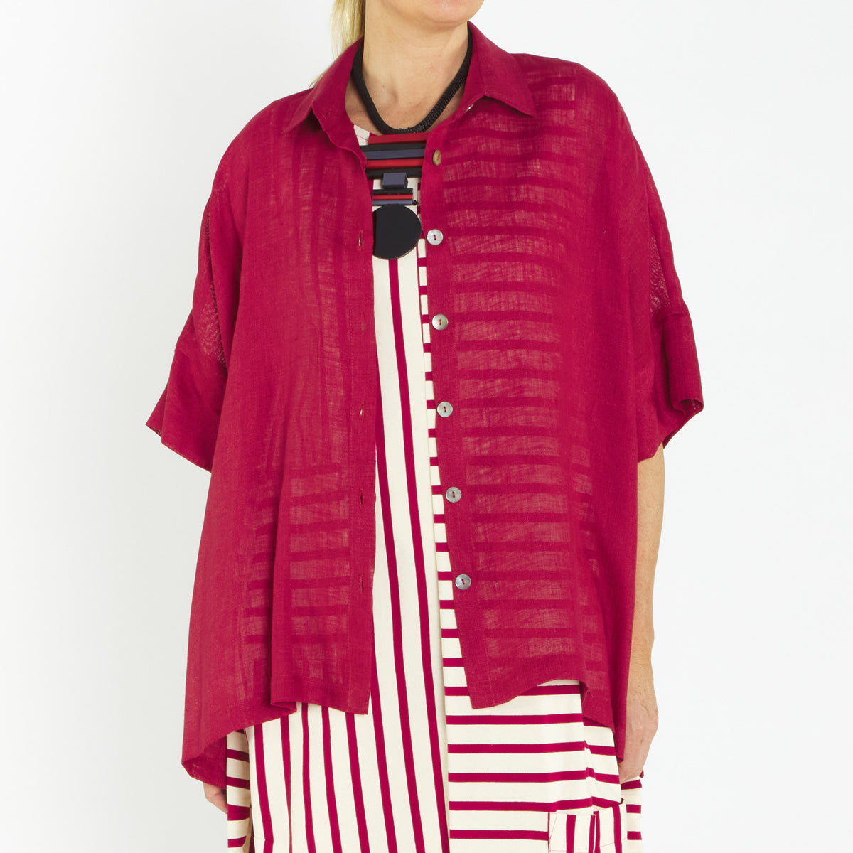 Bop Cherry Ivory Stripe Dress