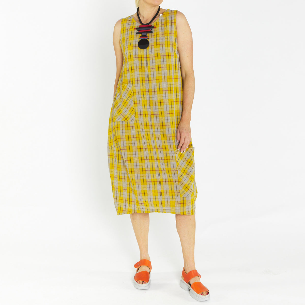 Bop Yellow Check Dress