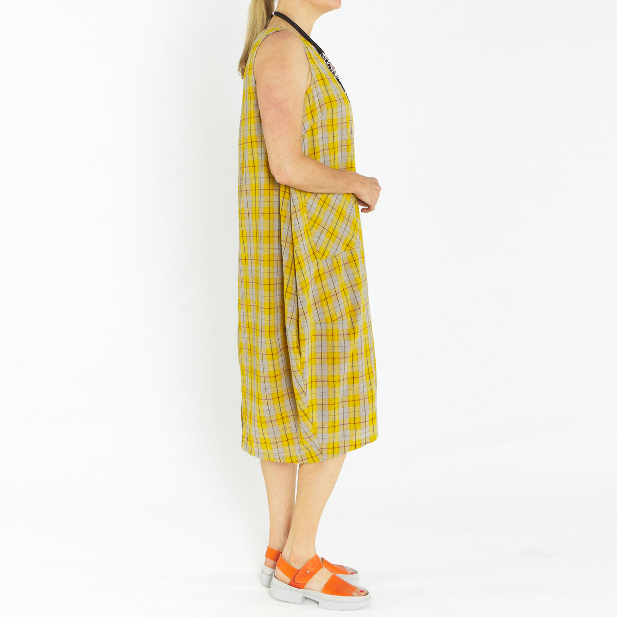 Bop Yellow Check Dress